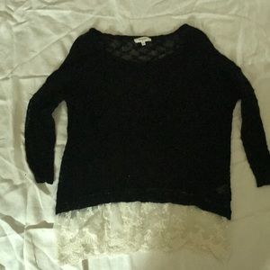 Sweater with lace bottom